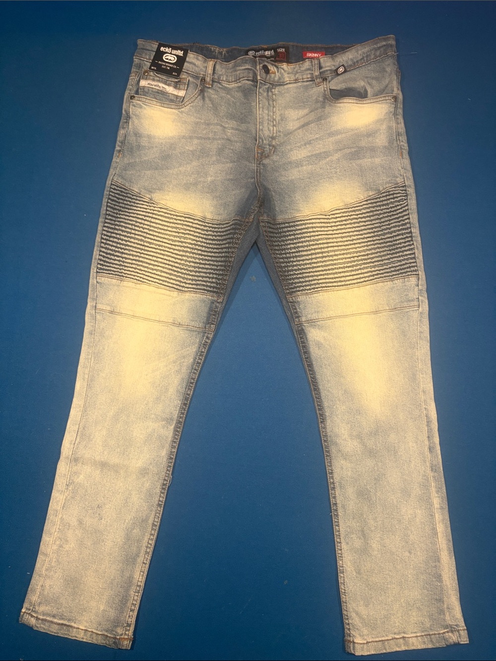 Ecko Unlimited Light Blue Ribbed  Skinny Jeans